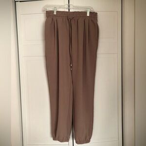 EVALESS Women's Loose Drawstring Elastic High Waisted Harem Pants-Medium